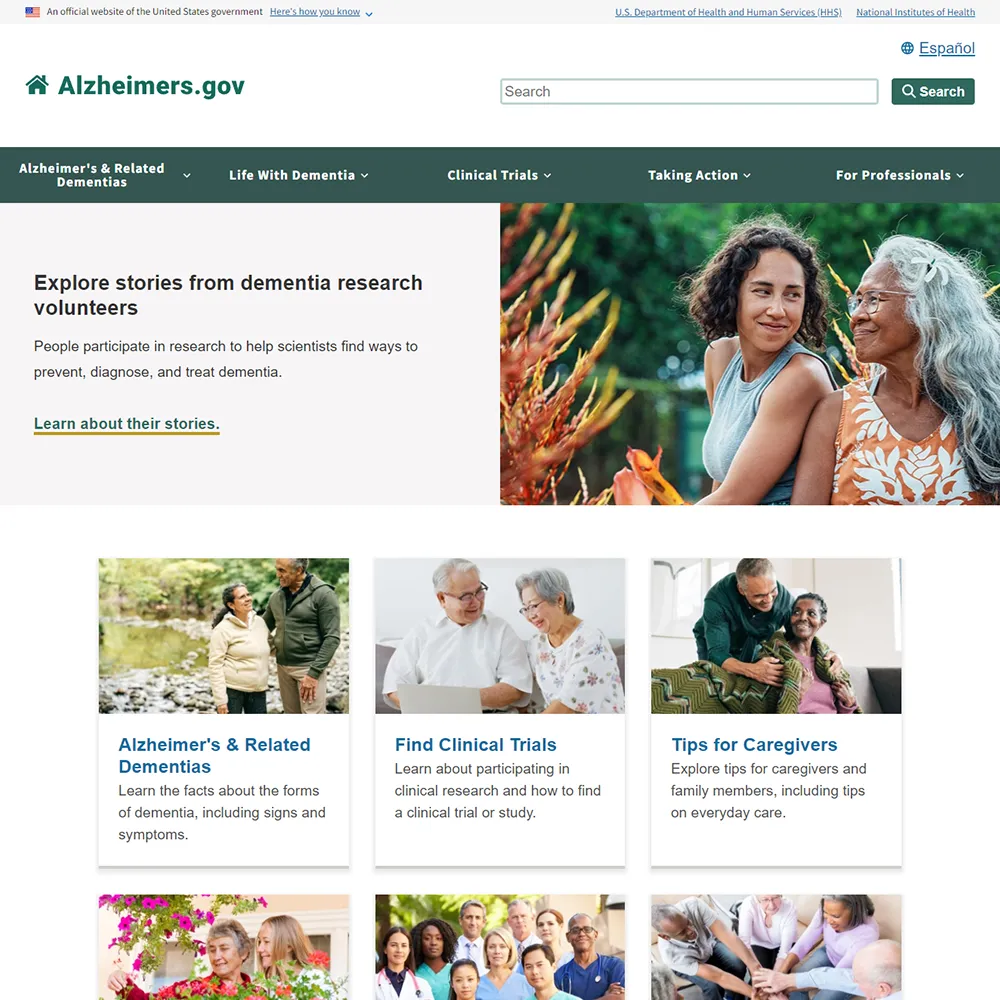 Alzheimers.gov Homepage
