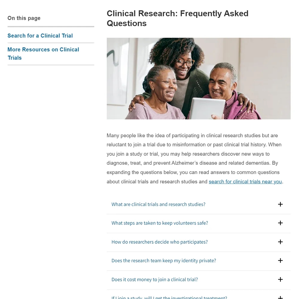 Alzheimers.gov Content Page