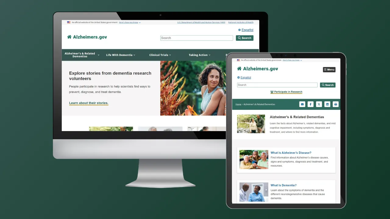 Alzheimers.gov website screenshot