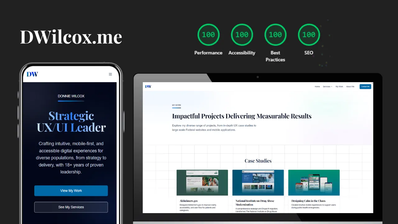 Donnie Wilcox portfolio and services website screenshot