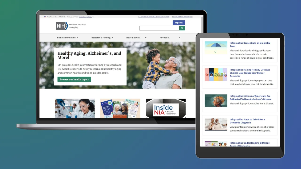 National Institute on Aging website screenshot