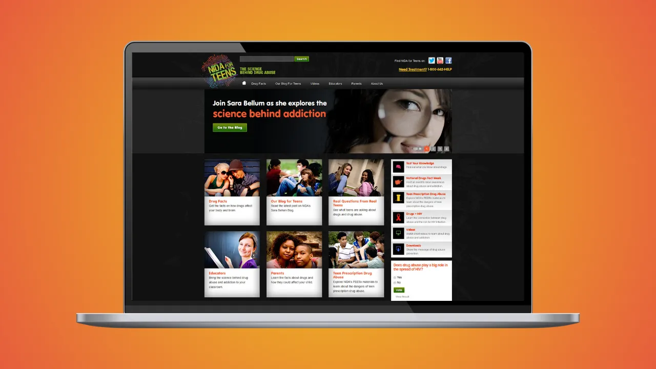 NIDA for Teens website screenshot