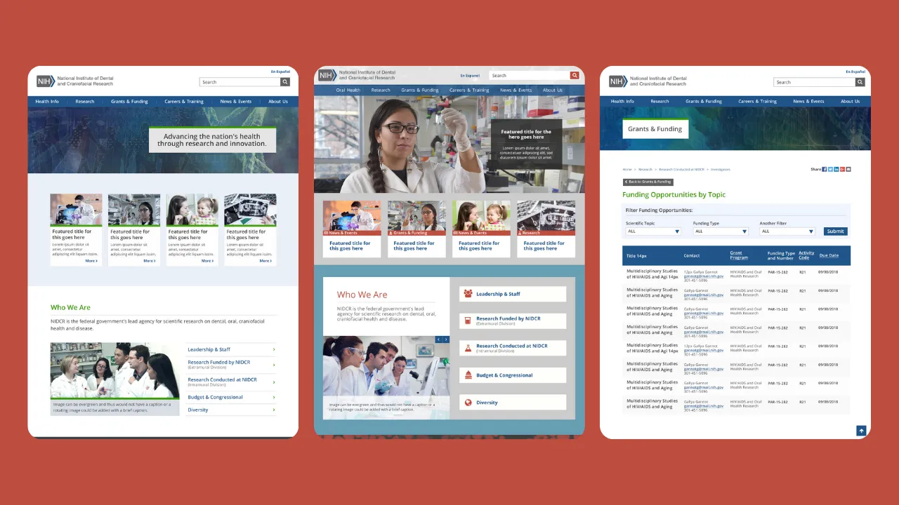 National Institute on Dental and Craniofacial Research website screenshot