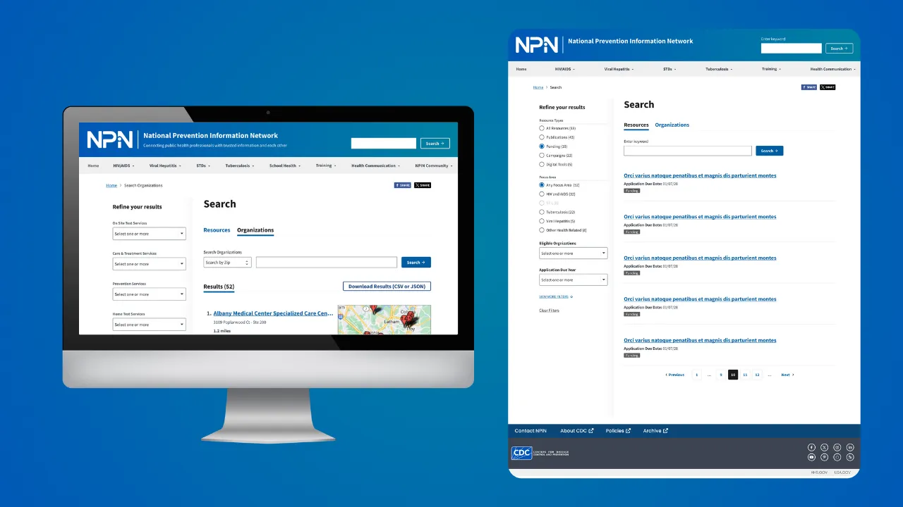 CDC National Prevention Information Network website screenshot